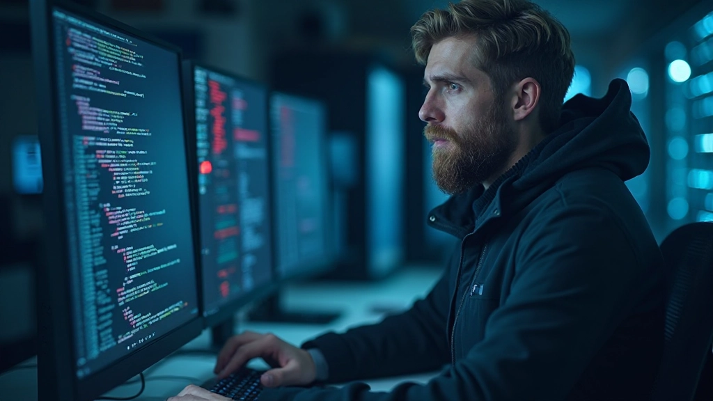 DBA работает с базой данных, выполняя SQL-запросы на мощном сервере