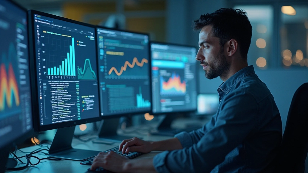 Специалист по машинному обучению работает с моделями прогнозирования